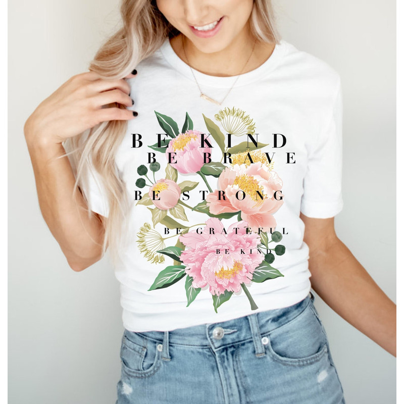 Floral T-Shirt, Botanical Shirt, Be Kind Tee, Flower T-Shirt, Vintage Botanical Print, Wildflowers Graphic Shirt, Nature Lover, Gardening - 1.jpg