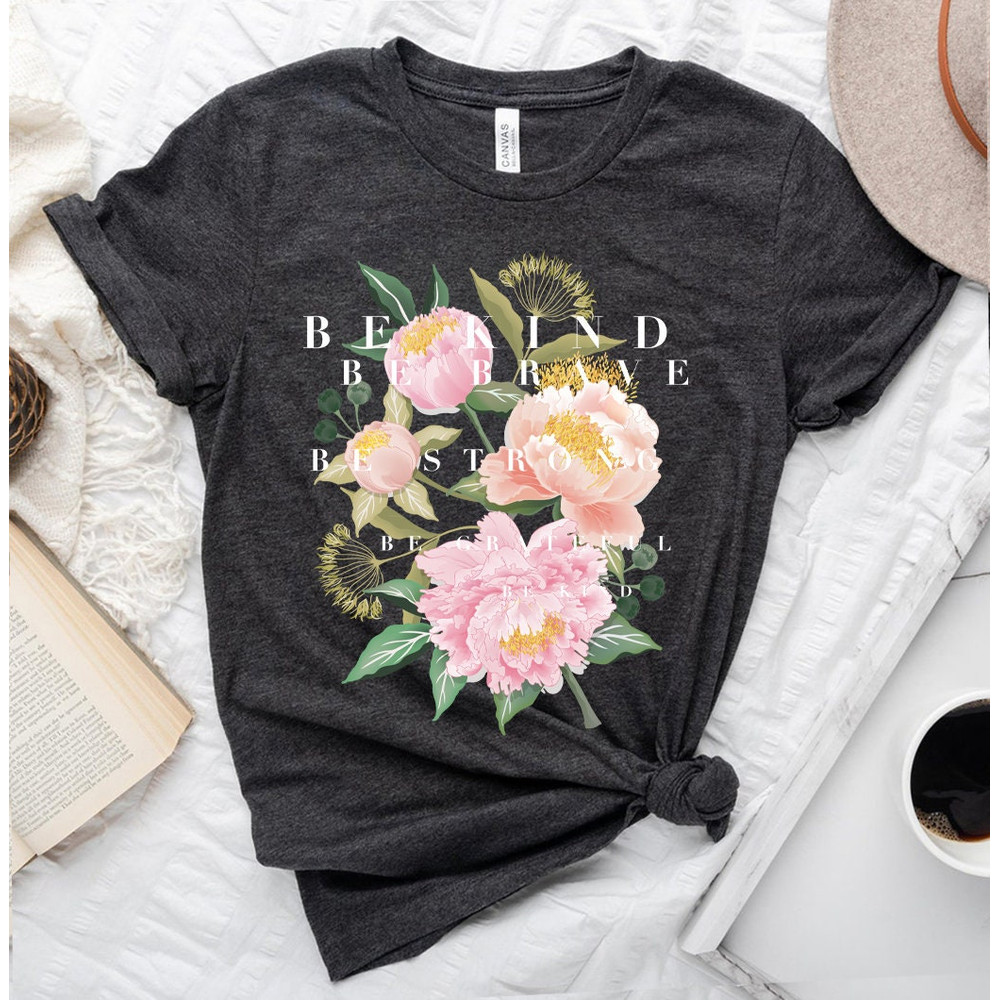 Floral T-Shirt, Botanical Shirt, Be Kind Tee, Flower T-Shirt, Vintage Botanical Print, Wildflowers Graphic Shirt, Nature Lover, Gardening - 3.jpg