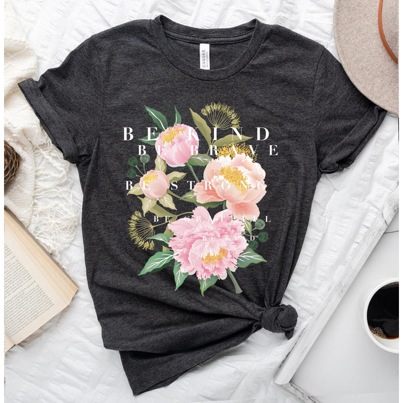 Floral T-Shirt, Botanical Shirt, Be Kind Tee, Flower T-Shirt, Vintage Botanical Print, Wildflowers Graphic Shirt, Nature Lover, Gardening - 3.jpg