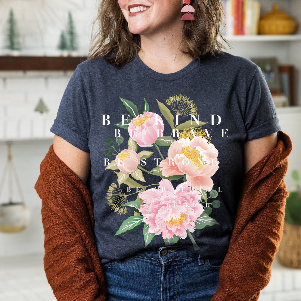 Floral T-Shirt, Botanical Shirt, Be Kind Tee, Flower T-Shirt, Vintage Botanical Print, Wildflowers Graphic Shirt, Nature Lover, Gardening - 6.jpg