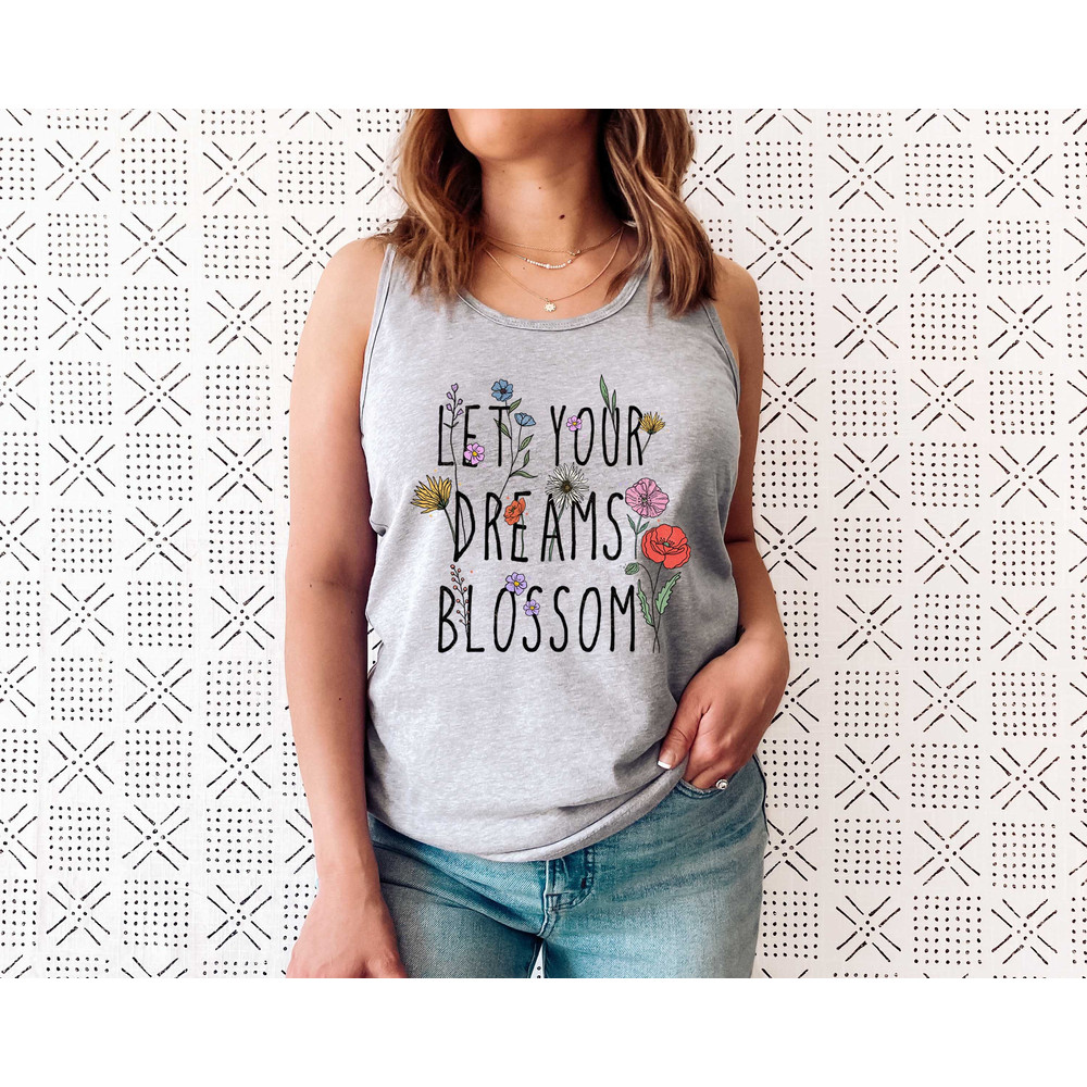 Flower Tank Top Shirt, Gift For Her, Flower Tank Aesthetic, Floral Graphic Tee, Floral Tank, Wild Flower Tank Top, Wildflower T-shirt - 3.jpg