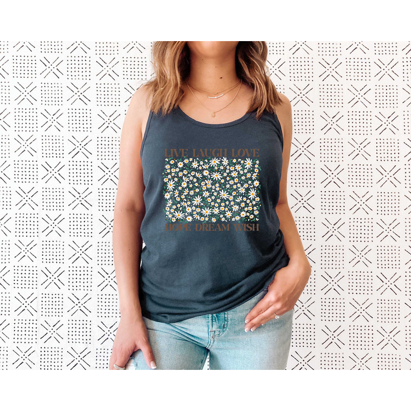 Flower Tank Top Shirt, Gift For Her, Flower Tank Aesthetic, Floral Graphic Tee, Floral Tank, Wild Flower Tank Top, Wildflower T-shirt - 2.jpg