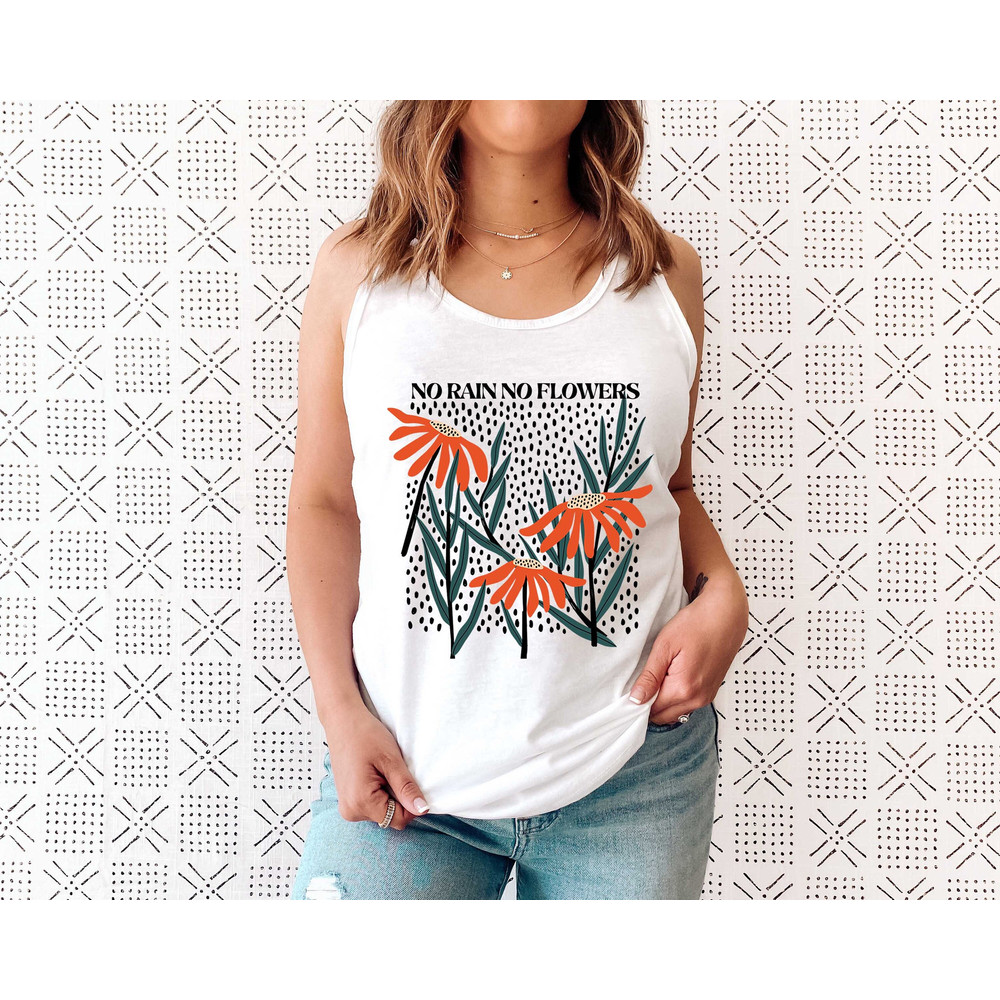 Flower Tank Top Shirt, Gift For Her, Flower Tank Aesthetic, Floral Graphic Tee, Floral Tank, Wild Flower Tank Top, Wildflower T-shirt - 2.jpg