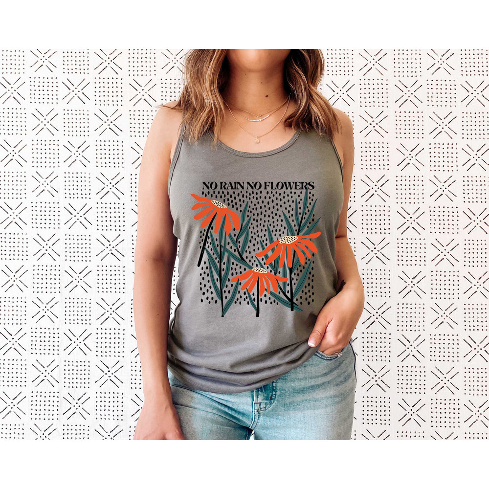 Flower Tank Top Shirt, Gift For Her, Flower Tank Aesthetic, Floral Graphic Tee, Floral Tank, Wild Flower Tank Top, Wildflower T-shirt - 6.jpg