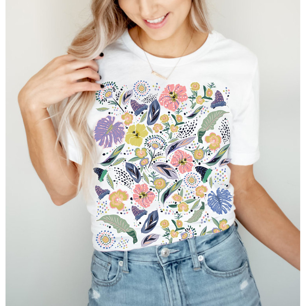 Flower T-Shirt, Wildflower Shirt, Floral Shirt, Botanical Shirt, Vintage T-shirt, Vintage Botanical, Vintage Flower Shirt, Floral Shirt - 2.jpg