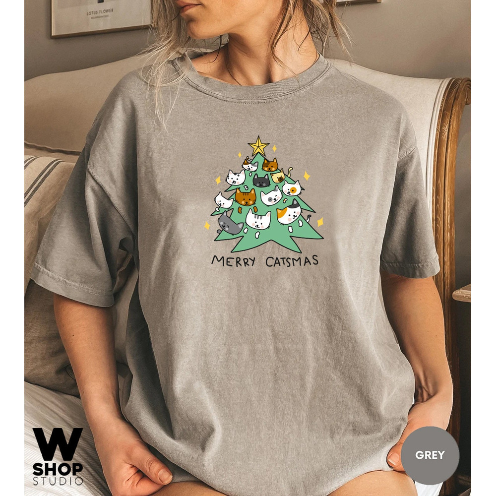 Funny Christmas Cat Shirt, Cat Lover Gift, Cute Christmas Tee, Cat lover gift, Holiday graphic, Merry Christmas Tree Shirt, Cat owner tee - 3.jpg