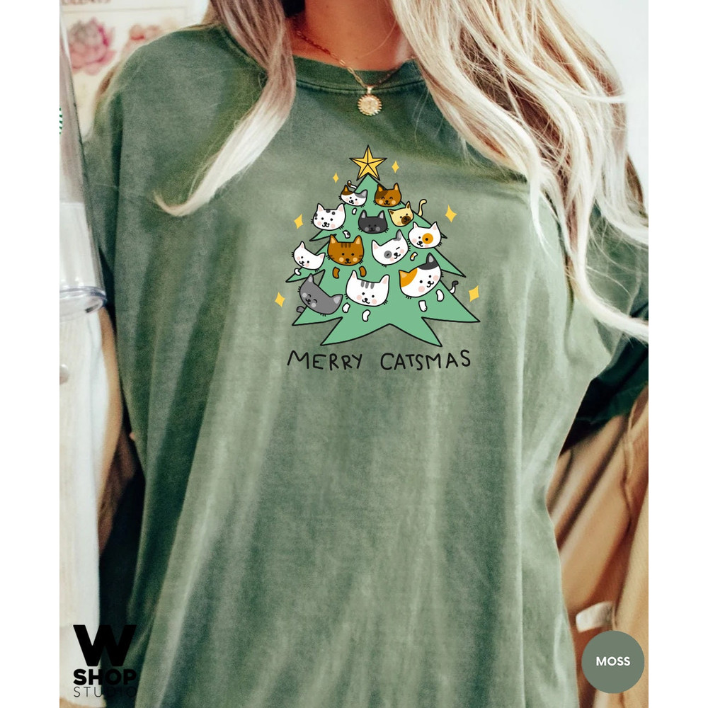 Funny Christmas Cat Shirt, Cat Lover Gift, Cute Christmas Tee, Cat lover gift, Holiday graphic, Merry Christmas Tree Shirt, Cat owner tee - 7.jpg