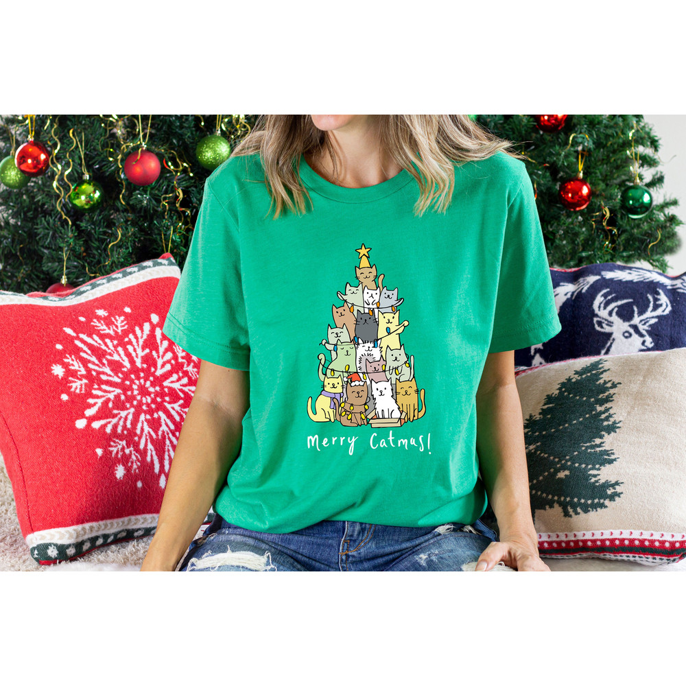 Funny Christmas Cat Shirt, Cat Lover Gift, cute Christmas Tee, Cat lover gift, Holiday graphic, Merry Christmas Tree Shirt, Cat owner tee - 2.jpg