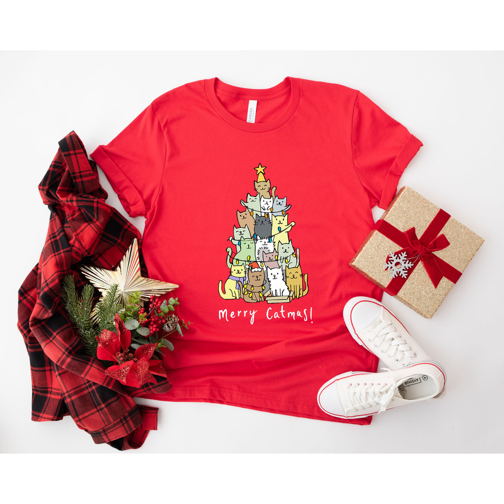 Funny Christmas Cat Shirt, Cat Lover Gift, cute Christmas Tee, Cat lover gift, Holiday graphic, Merry Christmas Tree Shirt, Cat owner tee - 4.jpg