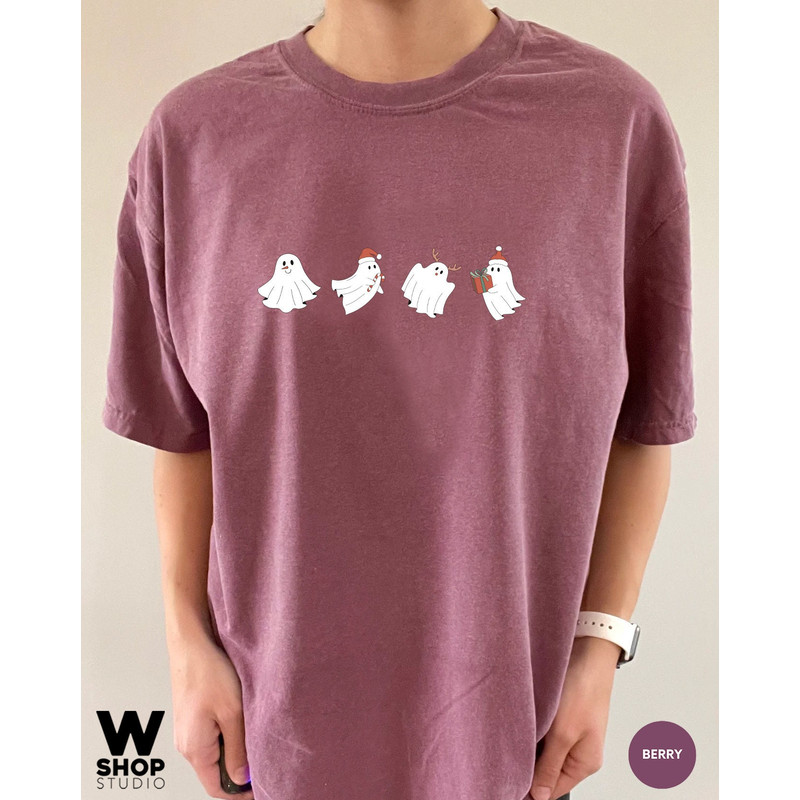 Funny Christmas Shirt, Merry Christmas Shirt, Women's Christmas Shirt, Cute Ghost Christmas Tee, Holiday Tree Shirt, Christmas Tee for Women - 7.jpg