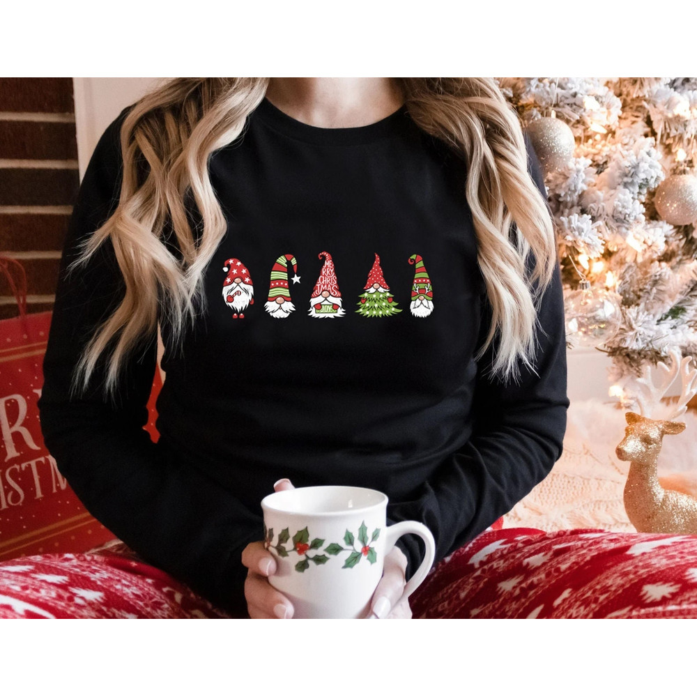 Gnome Sweatshirt, Cute Gnome Long Sleeve Shirt, Xmas Gnomes Sweatshirt, Christmas Long Sleeve tee, Funny Christmas Gift - 1.jpg