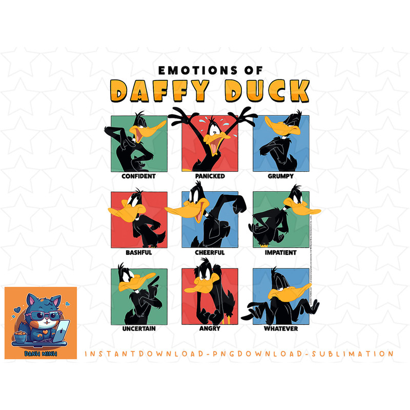 Looney Tunes Emotions Of Daffy Duck png, sublimation, digital download.jpg