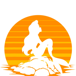 disney the little mermaid ariel orange silhouette halloween png, sublimation, digital download