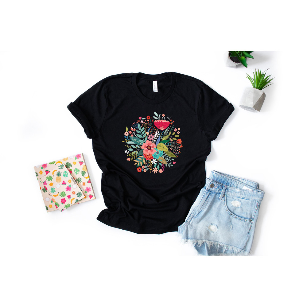 Grow Positive Thoughts Tee, Floral T-shirt, Bohemian Style Shirt, Butterfly Shirt, Trending Right Now, Women's Graphic T-shirt, Love Tee - 5.jpg