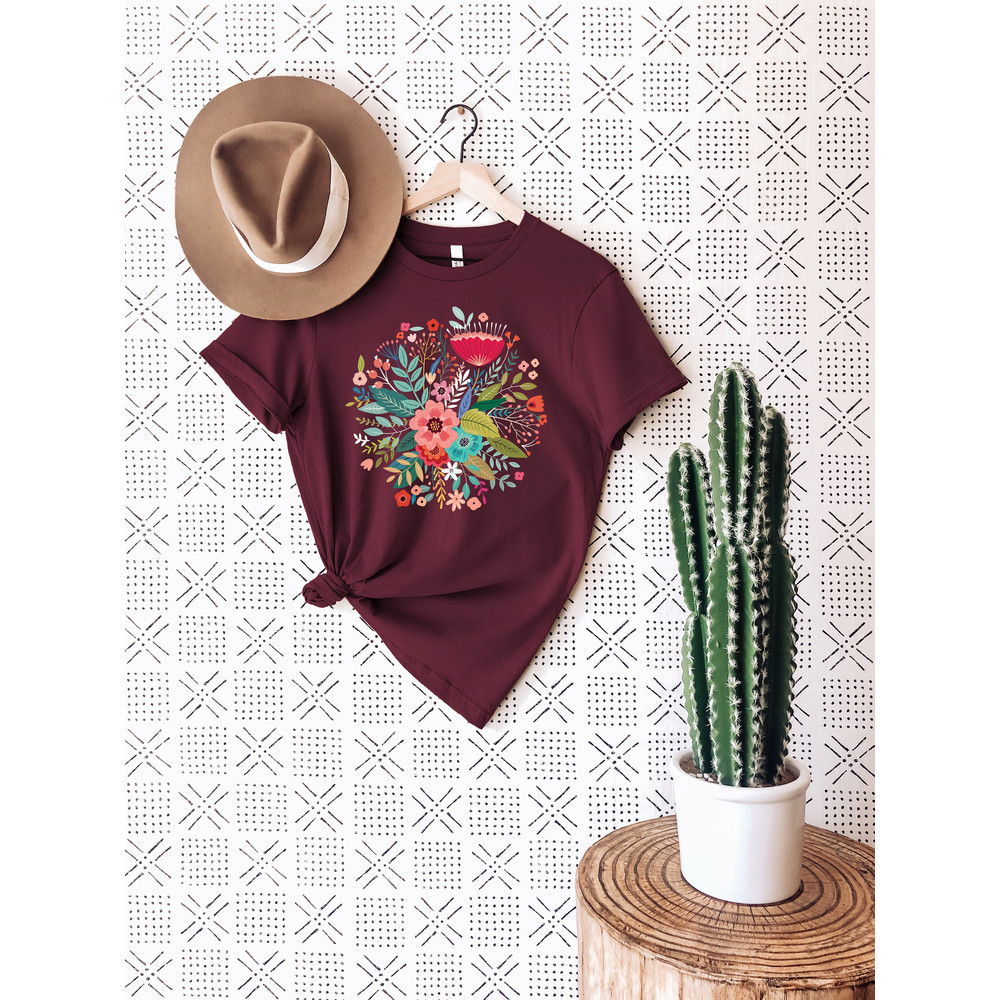 Grow Positive Thoughts Tee, Floral T-shirt, Bohemian Style Shirt, Butterfly Shirt, Trending Right Now, Women's Graphic T-shirt, Love Tee - 6.jpg