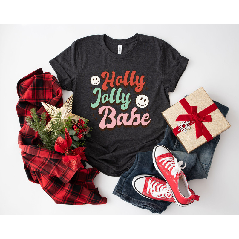 Holly Jolly Funny Christmas T shirt, funny chritmas t-shirt, Christmas t-shirt, holiday apparel, Retro Vintage Tee, Womens Graphic Shirt - 1.jpg