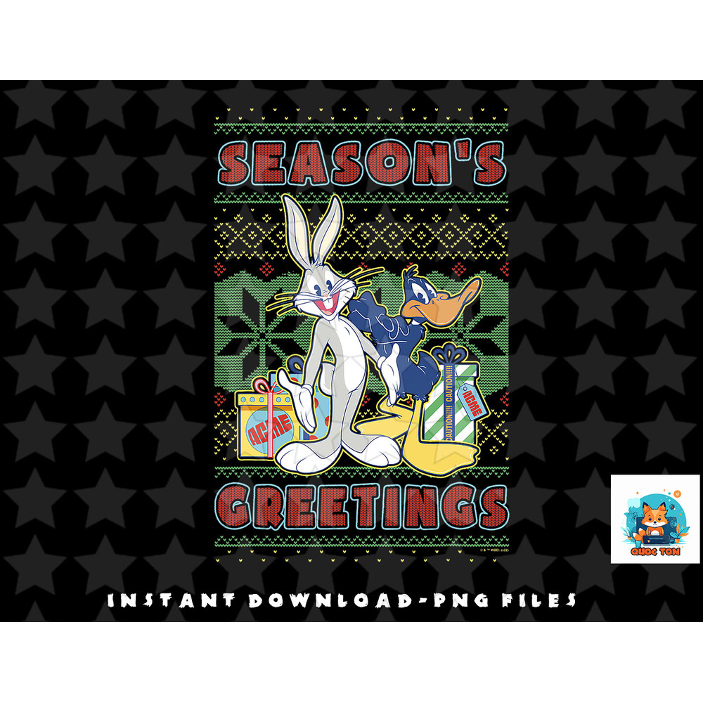Looney Tunes Christmas Bugs and Daffy Ugly Sweater Pattern png, sublimation, digital download.jpg