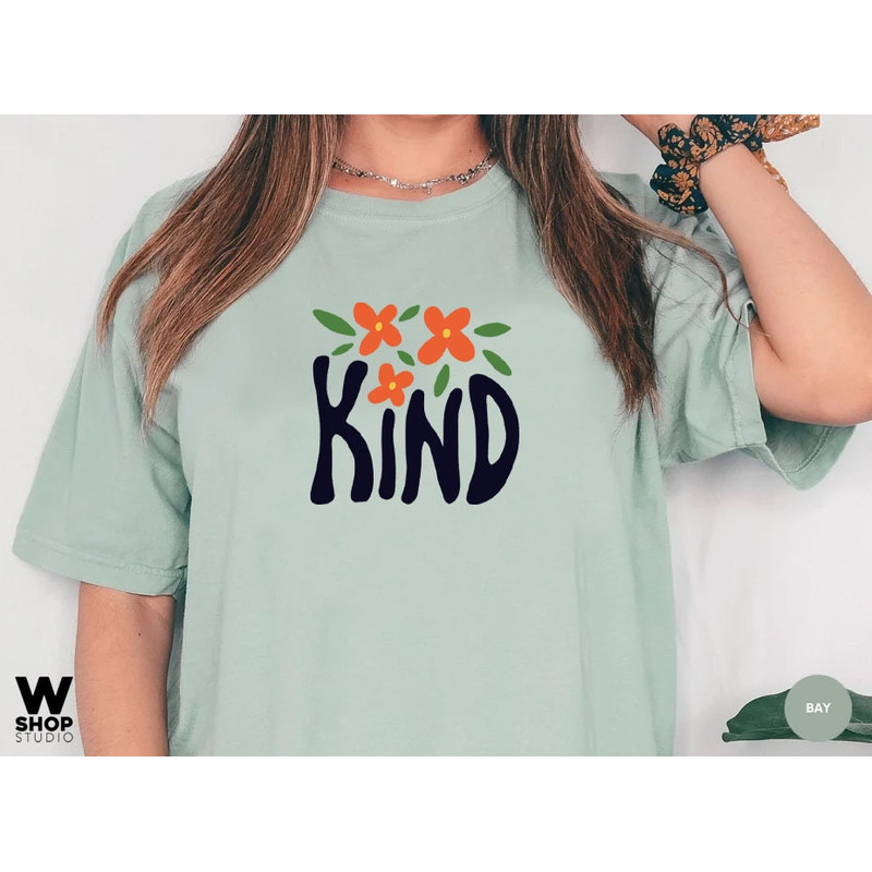 Kind Flower Shirt, Hippie Flower Shirt Aesthetic, Oversized Floral Graphic Tee, Wildflower Shirt, Bohemian T shirt, Boho Gift For Her - 6.jpg
