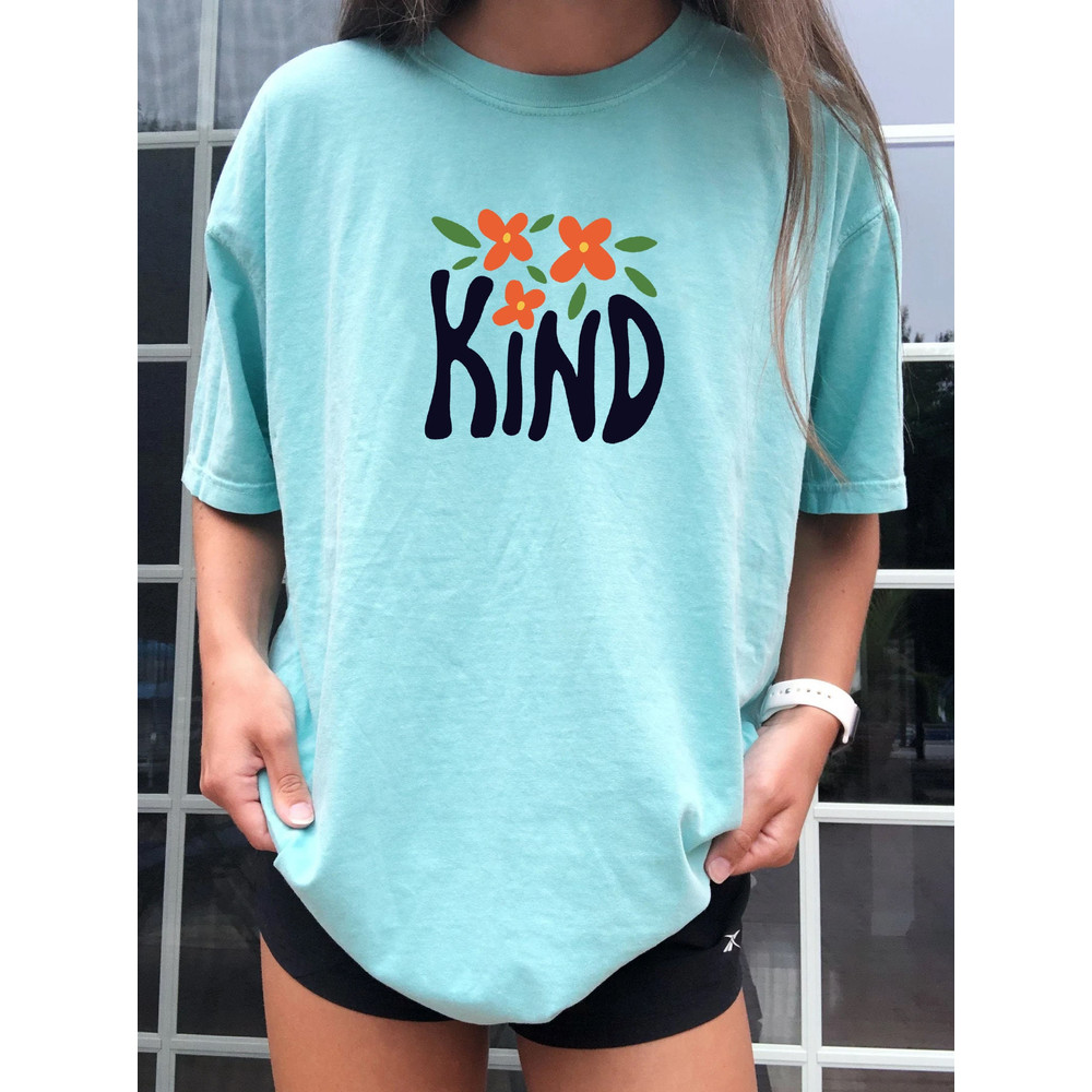 Kind Flower Shirt, Hippie Flower Shirt Aesthetic, Oversized Floral Graphic Tee, Wildflower Shirt, Bohemian T shirt, Boho Gift For Her - 8.jpg