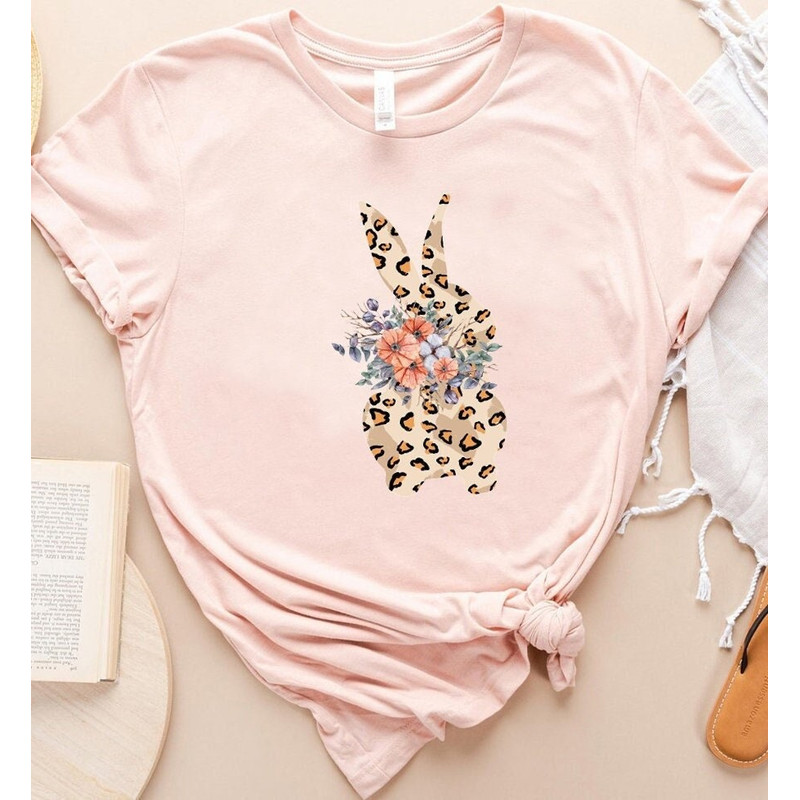 Leopard Bunny Shirt, Easter Shirt, Leopard Easter Bunny Shirt For Woman, Floral Easter Shirt, Leopard Bunny Tshirt, Cute Easter Bunny Tee - 2.jpg