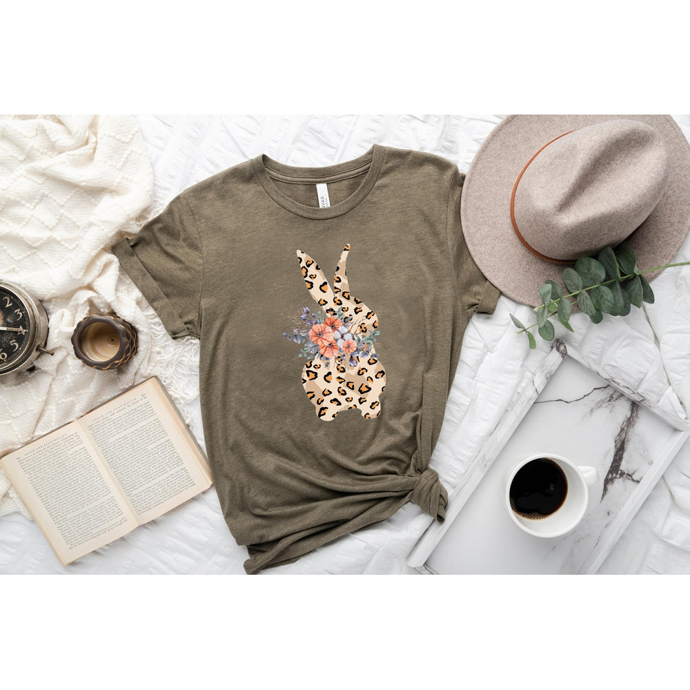 Leopard Bunny Shirt, Easter Shirt, Leopard Easter Bunny Shirt For Woman, Floral Easter Shirt, Leopard Bunny Tshirt, Cute Easter Bunny Tee - 6.jpg