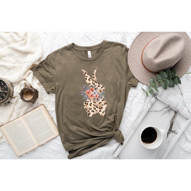 Leopard Bunny Shirt, Easter Shirt, Leopard Easter Bunny Shirt For Woman, Floral Easter Shirt, Leopard Bunny Tshirt, Cute Easter Bunny Tee - 6.jpg