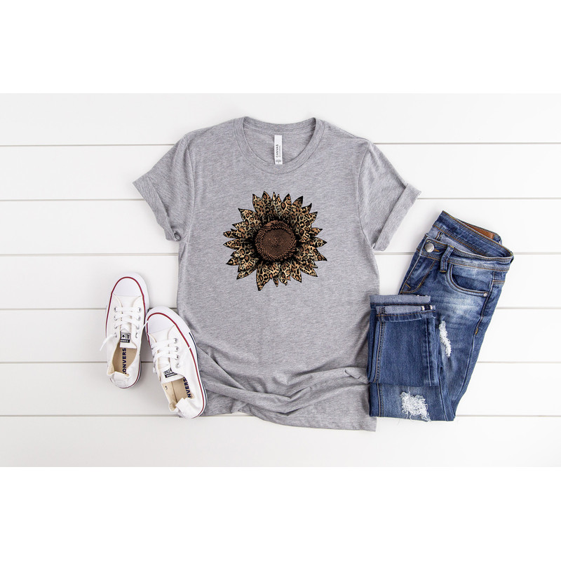 Leopard Sunflower Shirt, Womens Flowers Shirt, Sunflower Graphic Tee, Women's Tee, Trending, Gift For Her - 2.jpg