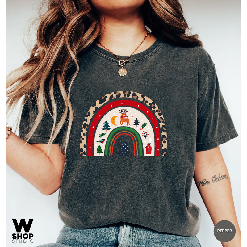 Leopard Shirt, Merry Christmas Rainbow Shirt, Rainbow Shirt, Christmas Family Shirt, Christmas Shirt, Merry Christmas Shirt, Christmas Gift - 8.jpg