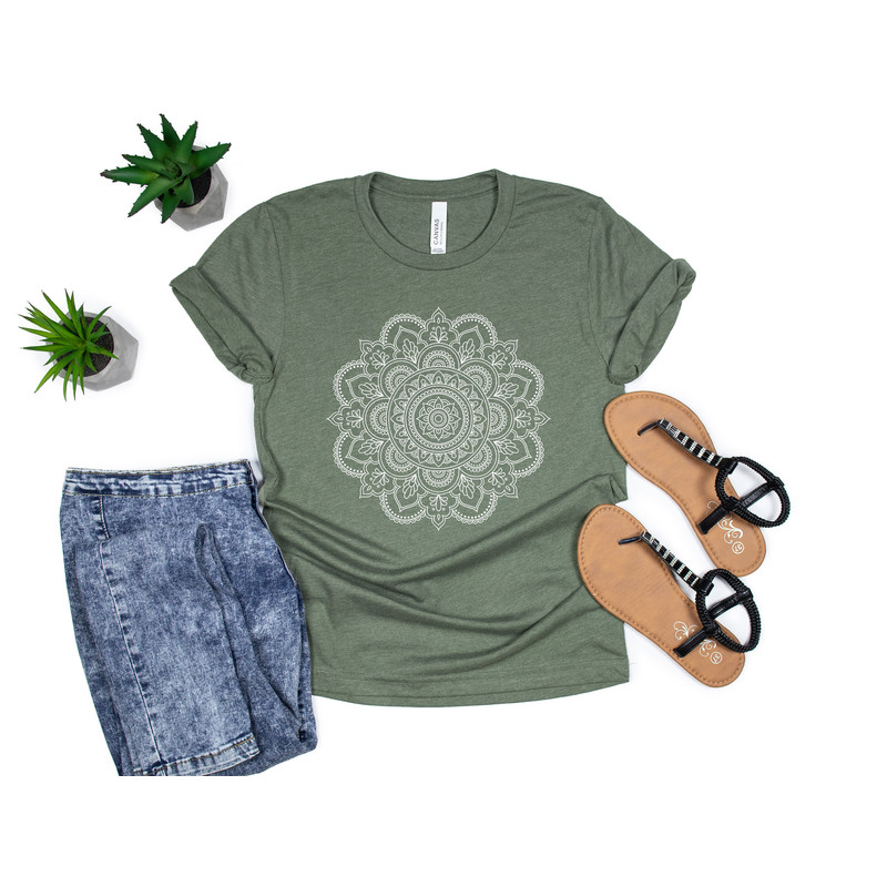 Mandala Shirt, Mandala T-Shirt, Cute Spring Shirt, Cute Shirt for Woman, Cute Mandala Shirt, Gifts for Her, Flower Shirt Pretty - 4.jpg