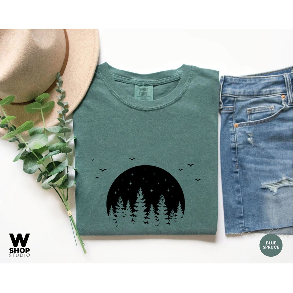 Moon Nature T Shirts for Women, adventure shirt, get outdoors graphic tee, travel t shirts, Forest hiking, mountains, Hiker Oversized Tee - 4.jpg