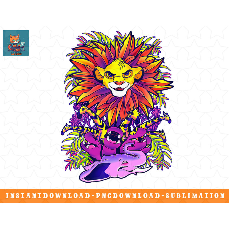 Disney Lion King Simba Ornate Color Pop Jungle Portrait png, sublimation, digital download.jpg