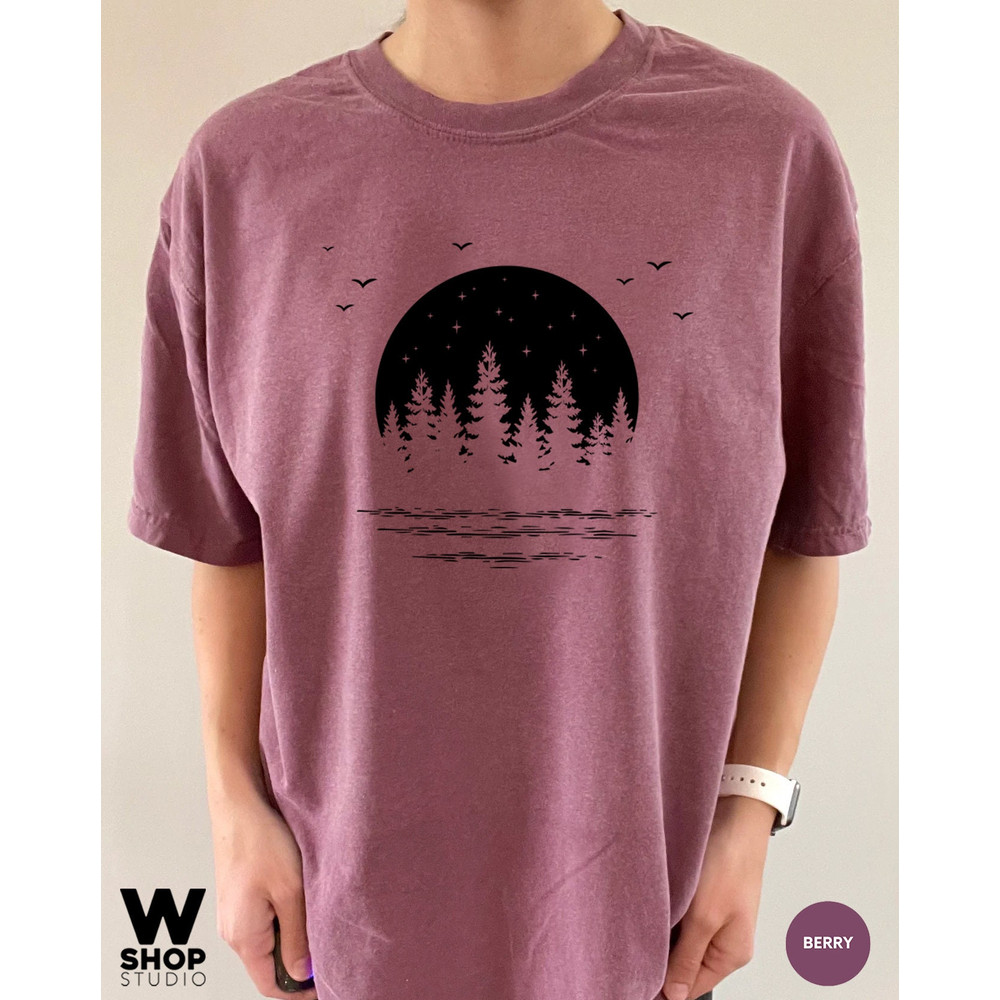 Moon Nature T Shirts for Women, adventure shirt, get outdoors graphic tee, travel t shirts, Forest hiking, mountains, Hiker Oversized Tee - 8.jpg