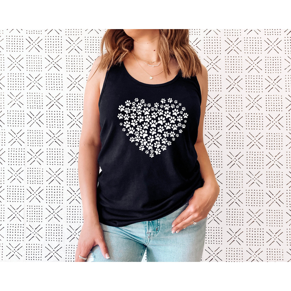 Paw Love Shirt Tank, Paw Love Tank, Dog Lover Tank Top, Paw Print Heart Tank, Paw Print Shirt, Paw Prints Shirt Tank - 3.jpg