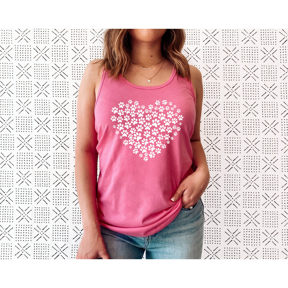 Paw Love Shirt Tank, Paw Love Tank, Dog Lover Tank Top, Paw Print Heart Tank, Paw Print Shirt, Paw Prints Shirt Tank - 7.jpg