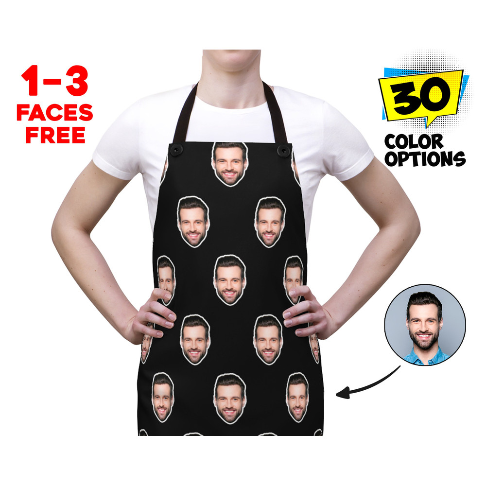 Personalized Faces Apron, Custom Photo Apron for Women and Men, Funny Crazy Face Kitchen Apron Personalized Kitchen Custom Picture Chef Gift - 1.jpg