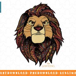 disney lion king simba ornate geometric pattern portrait png, sublimation, digital download