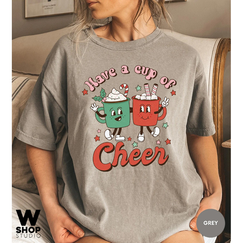 Retro Christmas cheer shirt, Christmas party shirt, Cute Women's holiday shirt, Women's Christmas top, Xmas shirt, funny Holiday shirt - 4.jpg