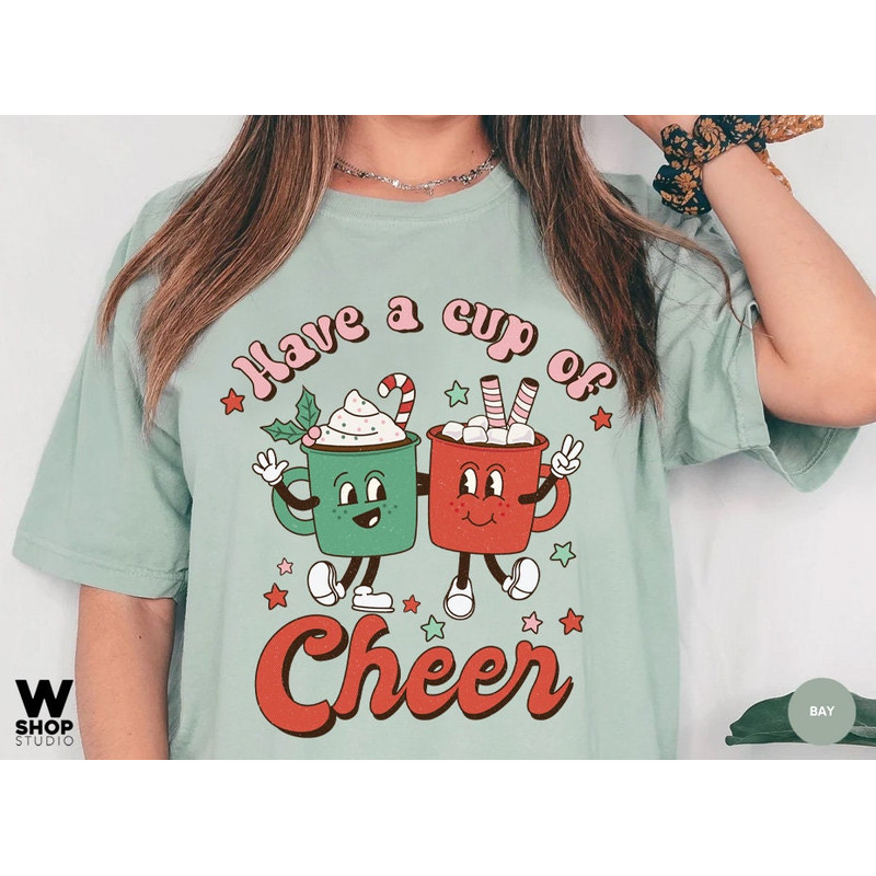 Retro Christmas cheer shirt, Christmas party shirt, Cute Women's holiday shirt, Women's Christmas top, Xmas shirt, funny Holiday shirt - 5.jpg