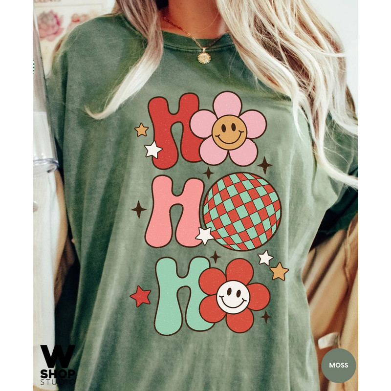 Retro Christmas Comfort Colors Shirt, Ho Ho Ho New Years Shirt, Vintage Santa Christmas Shirt, Retro Holiday Shirt, Ugly Sweater Shirt - 1.jpg