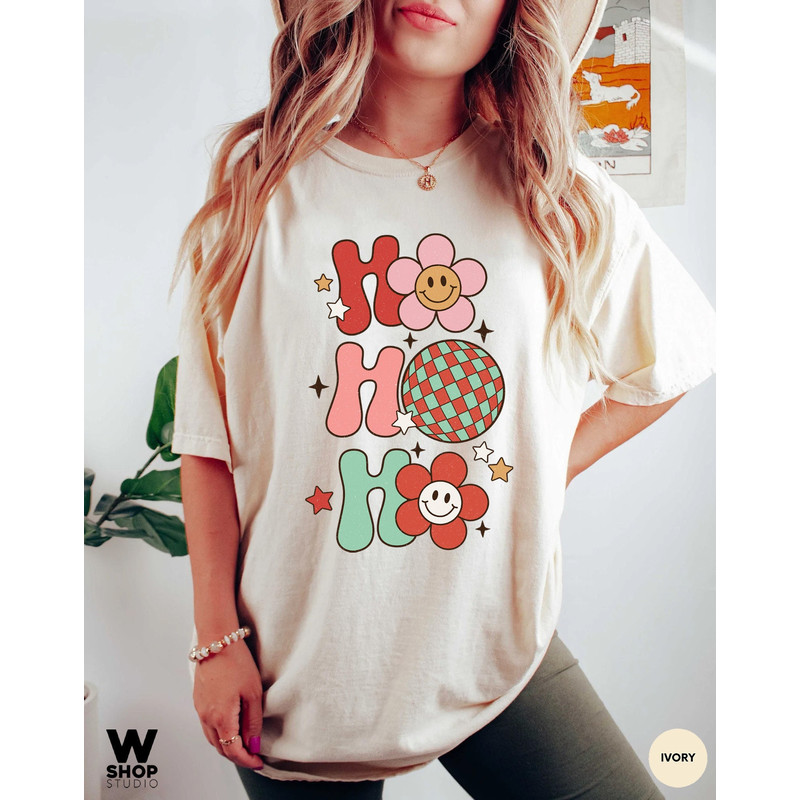 Retro Christmas Comfort Colors Shirt, Ho Ho Ho New Years Shirt, Vintage Santa Christmas Shirt, Retro Holiday Shirt, Ugly Sweater Shirt - 2.jpg