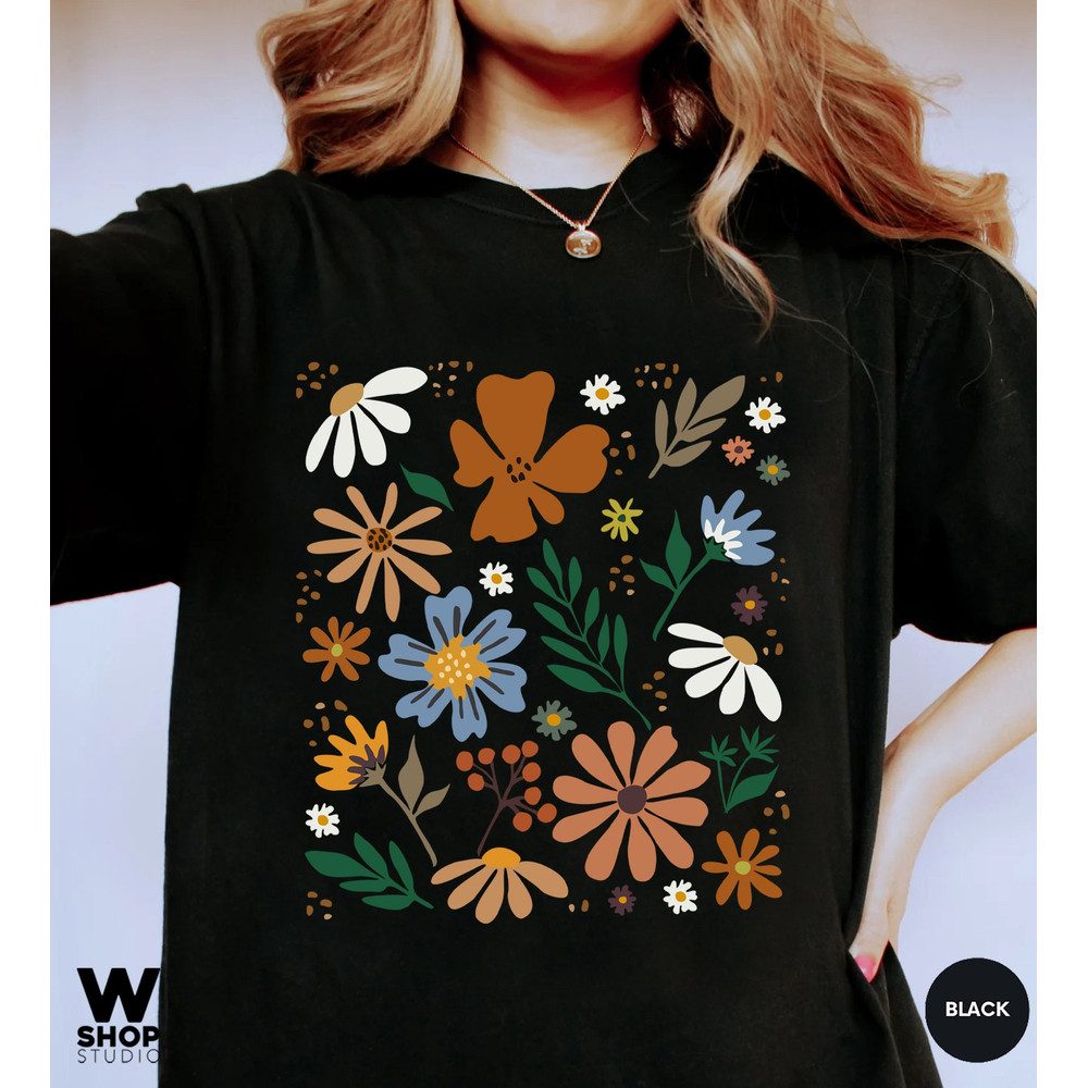 Retro Wildflower Tshirt, Comfort Colors Shirt, Floral Tshirt, Meadow, Flower Shirt, Gift for Women, Ladies Shirts, Best Friend Gift - 7.jpg