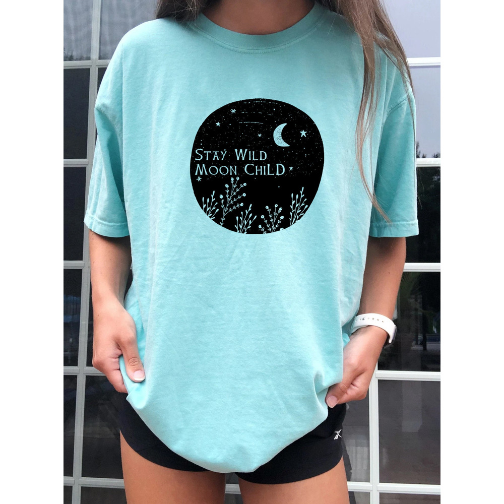 Stay Wild Moon Child Shirt, Moon Shirt, Bohemian Shirt, Gift For Moon Lover, Sun And Moon T-shirt, Women Oversized Tee - 7.jpg