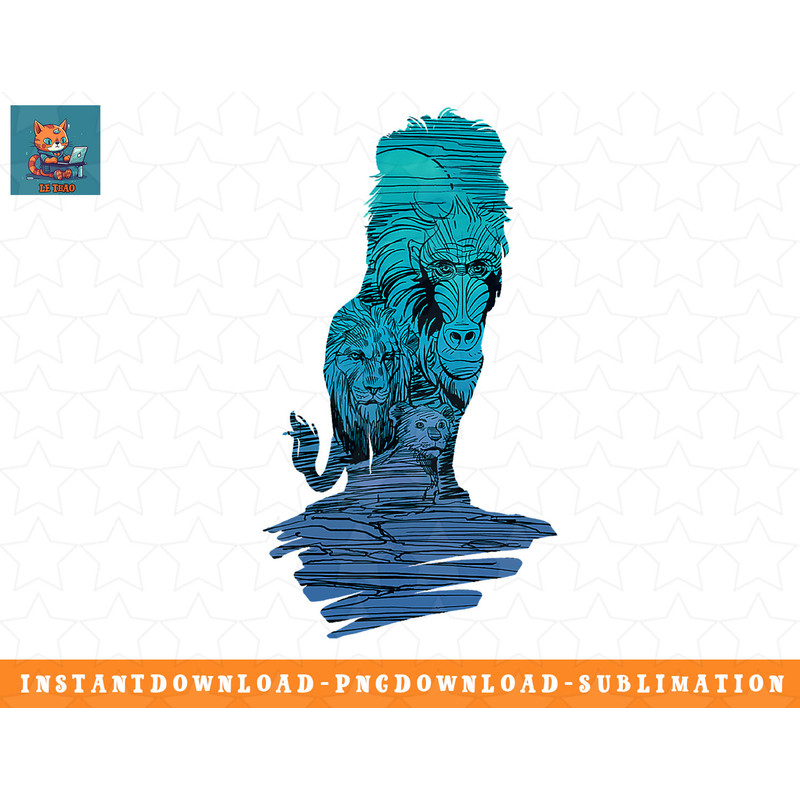 Disney Lion King Simba Rafiki Silhouette Live Action T-Shirt png, sublimation, digital download.jpg