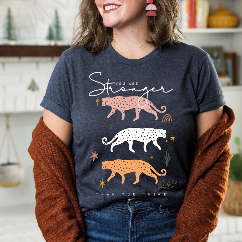 Stronger Leopard T shirt, Big Cat T-shirt, Jungle Graphic Tee, Womens T-shirt, Printed Shirt, Womens Clothing, Leopard Print - 2.jpg