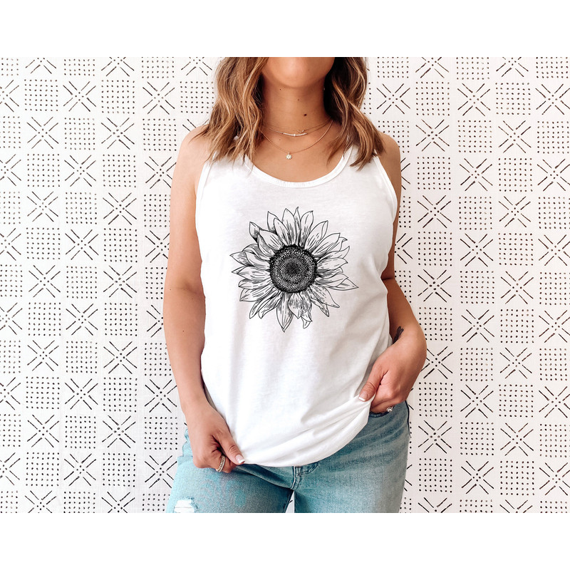 Sunflower Tank Top Sunflower Tank Tops for Women Plus Size Clothing Available Womens Summer Tops Womens Summer Clothing Sun - 4.jpg