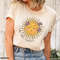 Think Happy Thoughts, Sunflower Tee, Wildflower Tshirt, Wild Flowers Shirt, Floral Tshirt, Gift for Women, Ladies Shirts, Best Friend Gift - 1.jpg