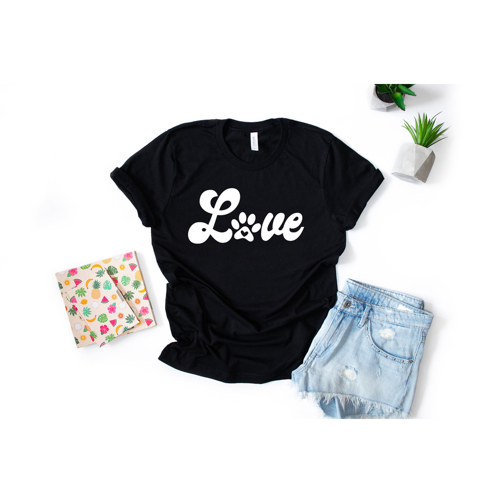 T-shirt for women, love PAW shirt, women's dog lover shirt, dog love shirt funny women's shirt, animal lover t-shirt, Funny, love dog tshirt - 2.jpg