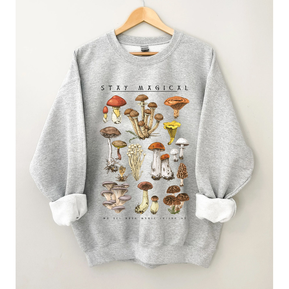 Vintage Illustration, Mushroom Decor Art Shirt, Botanical Sweatshirt, Plant Sweatshirt, Mushroom Hippie Shirt, Nature Lover - 3.jpg