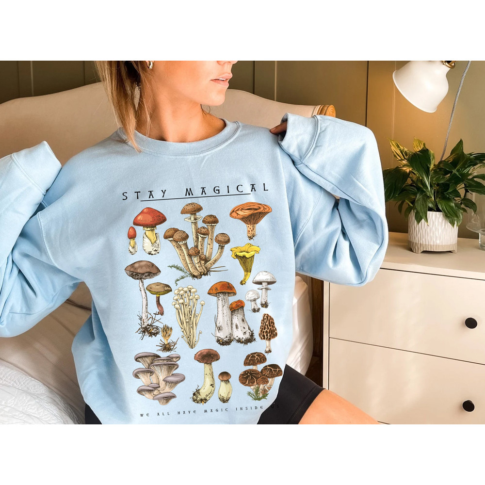 Vintage Illustration, Mushroom Decor Art Shirt, Botanical Sweatshirt, Plant Sweatshirt, Mushroom Hippie Shirt, Nature Lover - 6.jpg