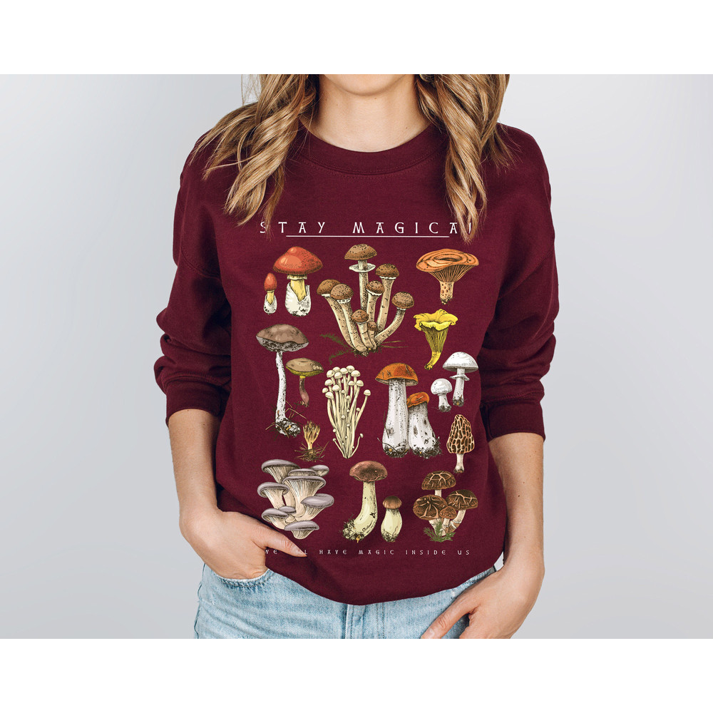 Vintage Illustration, Mushroom Decor Art Shirt, Botanical Sweatshirt, Plant Sweatshirt, Mushroom Hippie Shirt, Nature Lover - 7.jpg